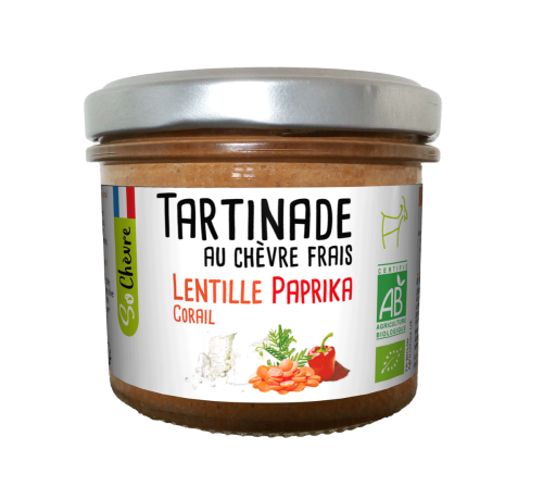 Tartinade au chèvre frais Lentille corail paprika 90g