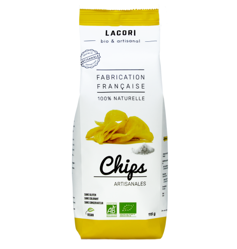 Chips Bio Lacori cuites au chaudron sel marin 115g