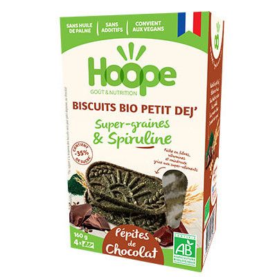 Biscuits bio petit-dej Chocolat Super-graines et spiruline
