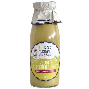 Velouté de légumes verts aux petits lardons
