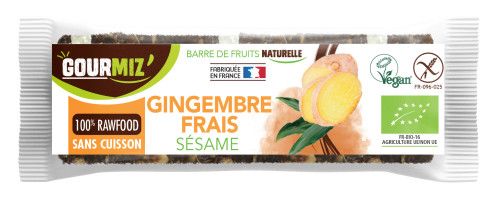 Pack de 20 barres de fruits bio : Gingembre frais • Sésame