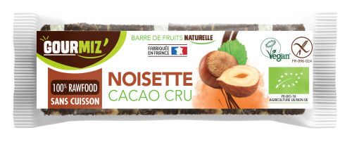 Pack de 20 barres de fruits bio : Noisette • Cacao cru