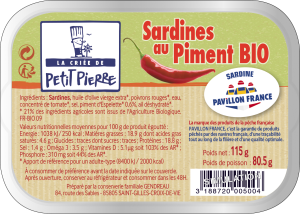 Sardines à l'huile d'olive & citron bio 115g