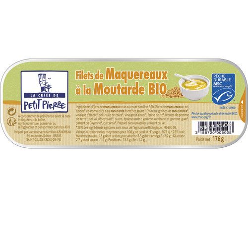 Filets de maquereaux à la moutarde Bio • 176g