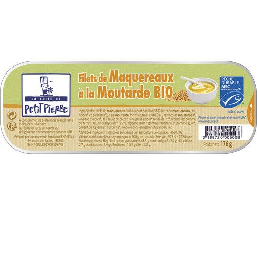 Filets de maquereaux à la moutarde Bio • 176g