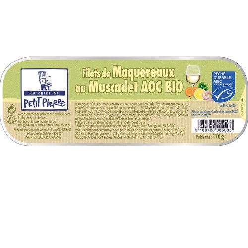 Filet de maquereau au muscadet AOC Bio • 176g
