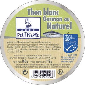 Thon blanc Germon au naturel Bio