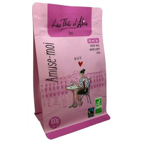 Thé vert bio - menthe douce - menthe poivrée - citron