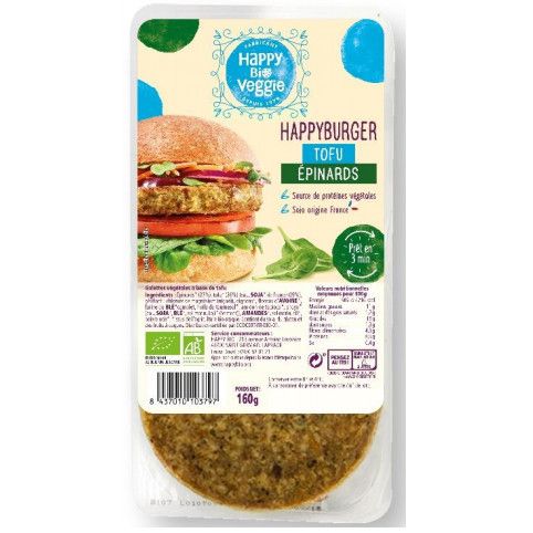 Happy Bio Veggie BURGER TOFU EPINARDS