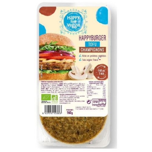 Happy Bio Veggie BURGER TOFU ET CHAMPIGNONS