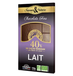 Tablette de chocolat au lait BIO, 100g