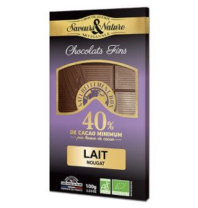 Tablette de chocolat au lait au nougat de Montélimar, 100g