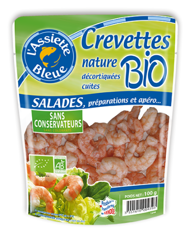 Crevettes nature BIO BLEU VERT 100g
