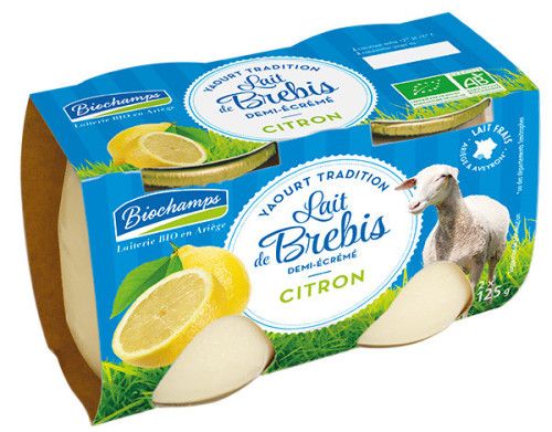 YAOURT BREBIS CITRON 2X125G Biochamps