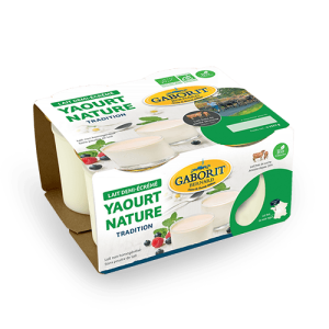 Yaourt nature bio 1/2 écrémé 4X125G Gaborit Bio