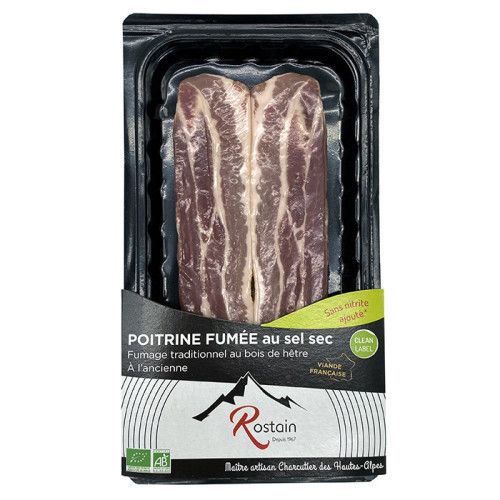 Poitrine fumée tranchée x2 150g Rostain Bio