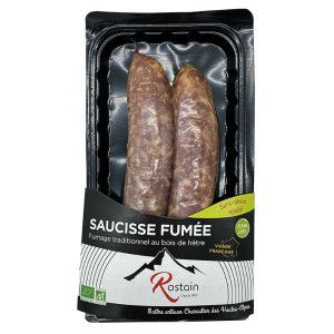 Saucisse fumée x2  220g Rostain Bio