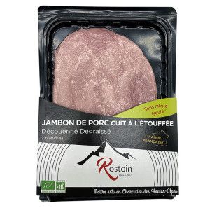 JAMBON BIO -25% DE SEL, SANS NITRITE NI NITRATE AJOUTÉ, 80G, 2 TRANCHES