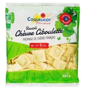 Ravioli BIO chèvre ciboulette 250g Coquelicot Bio