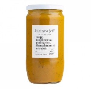 Soupe moelleuse au potimarron, champignons