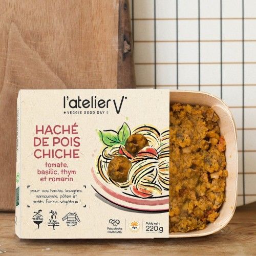 Haché de pois chiche, tomate, basilic, thym 220g