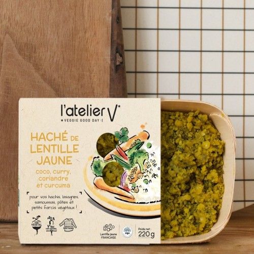 Haché de lentille jaune curry coco, coriandre 220g