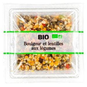 Boulgour lentilles corail, lentilles vertes et petits légumes bio 200g