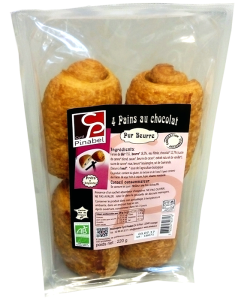 4 PAINS AU CHOCOLAT 220 g - Pinabel Bio