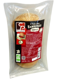 4 PAINS HAMBURGER COMPLETS 250 g Pinabel BIO