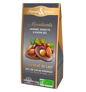 Mendiants Chocolat lait & Fruits Secs • 125g