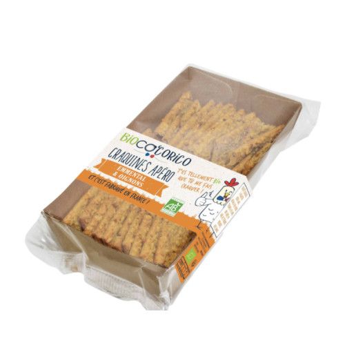 Craquines apéro bio emmental oignons