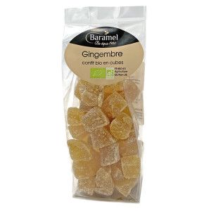 Gingembre confit Bio en cubes 140g - Baramel