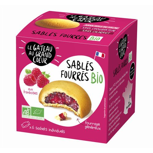 SABLÉS FOURRÉS BIO AU FRAMBOISES