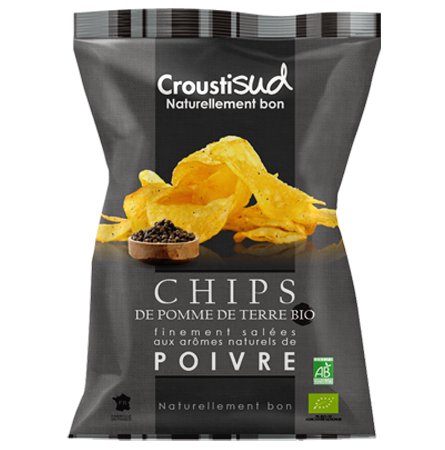 Chips de pommes de terre au poivre Bio 100g