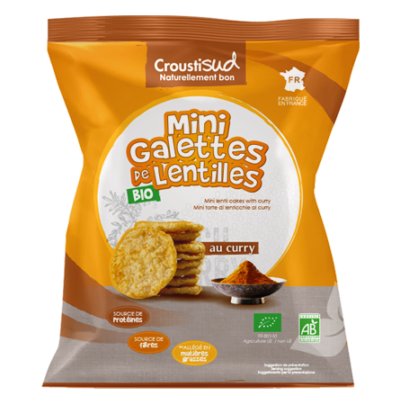 MINI GALETTES DE LENTILLES Au curry Bio 70g