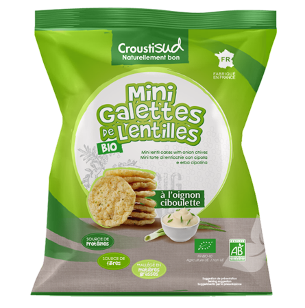 MINI GALETTES DE LENTILLES À l’oignon Bio 50g