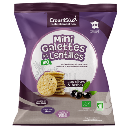 MINI GALETTES DE LENTILLES Aux olives Bio 50g