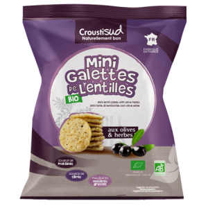 MINI GALETTES DE LENTILLES Aux olives Bio 50g