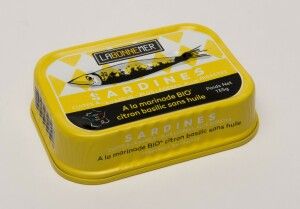 SARDINES À LA MARINADE BIO CITRON BASILIC SANS HUILE - LA BONNE MER - 135 G