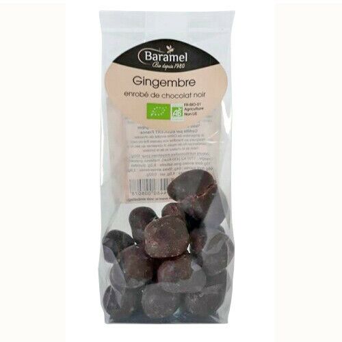 Gingembre confit bio enrobé de chocolat 110g
