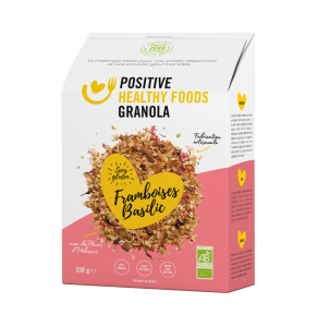 GRANOLA FRAMBOISES BASILIC FLEUR D'HIBISCUS 350g