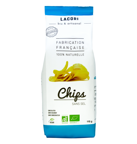 Chips Bio Lacori cuites au chaudron sans sel 115g