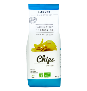 Chips Bio Lacori cuites au chaudron sans sel 115g