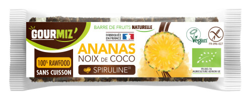 Pack de 14 barres de fruits bio : ananas • noix de coco • spiruline
