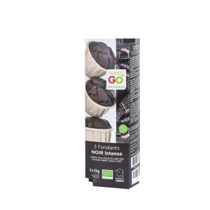 3 Fondants BIO Noir Intense sans gluten 165g